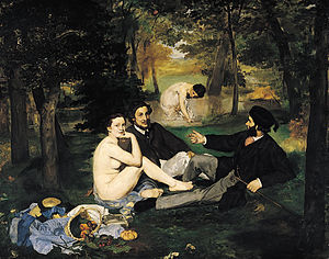 マネ〈草上の昼餐〉（1863、カンヴァスに油彩）
