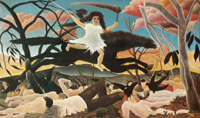 アンリ・ルソーの油彩〈戦争〉（1894）